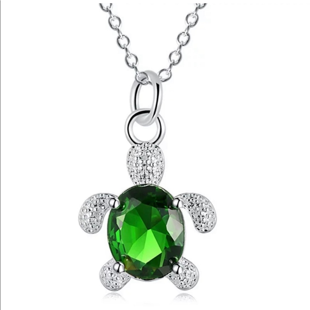 Emerald Green Turtle Pendant